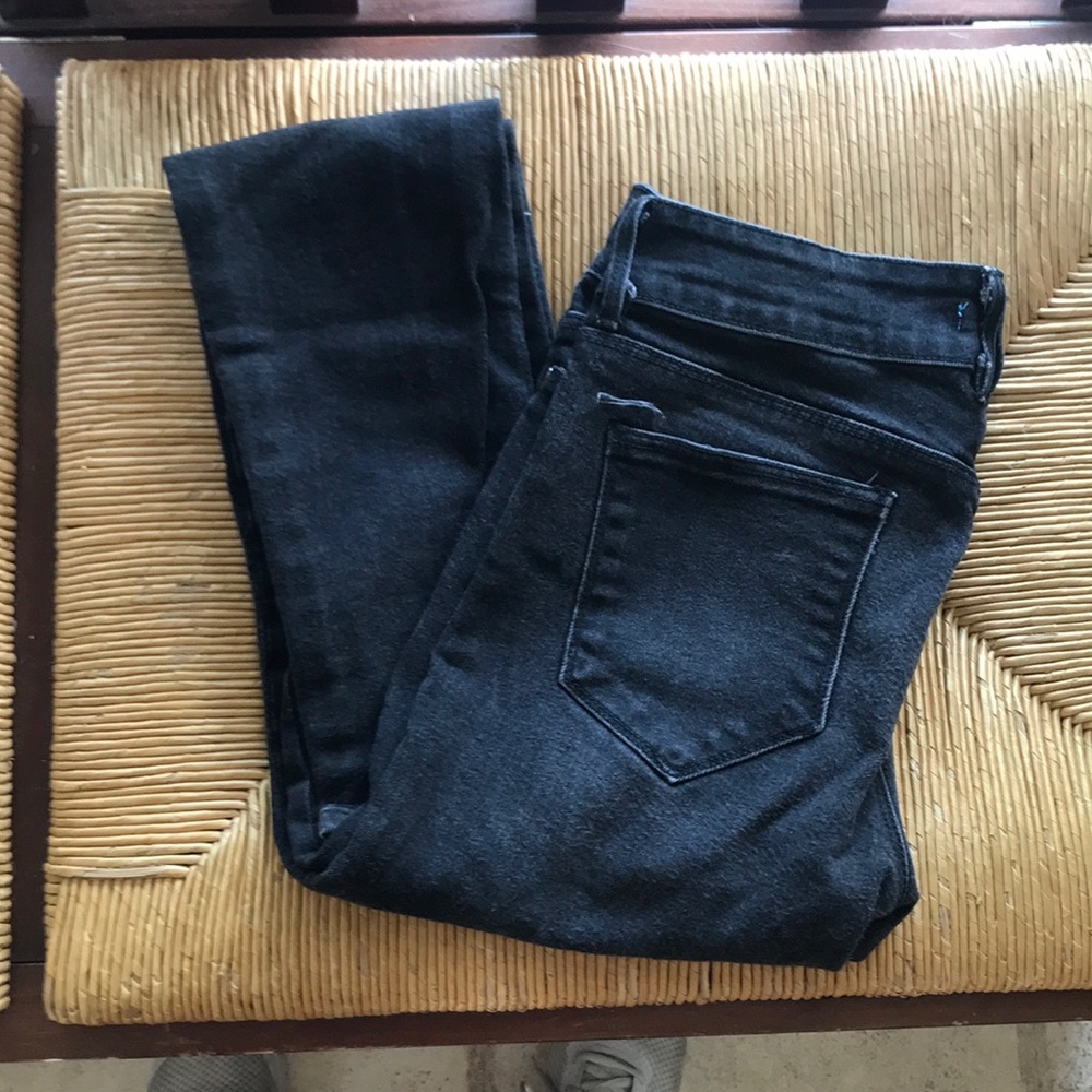 Black Distressed Jeans with Lace Underlay